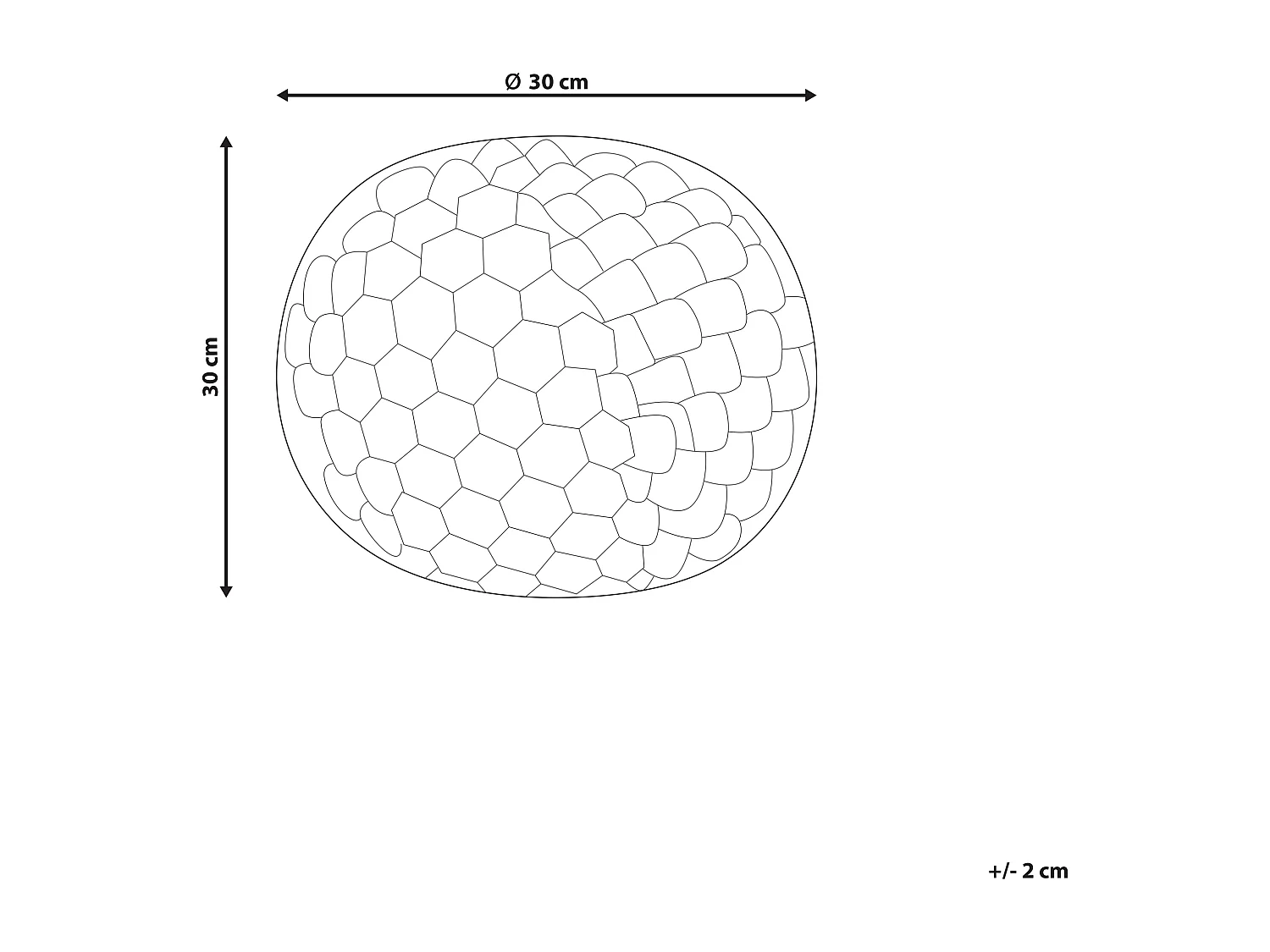 Dekokissen mit Füllung Felloptik rosa Ballform rund ⌀ 30 cm Bienenwaben Rosea