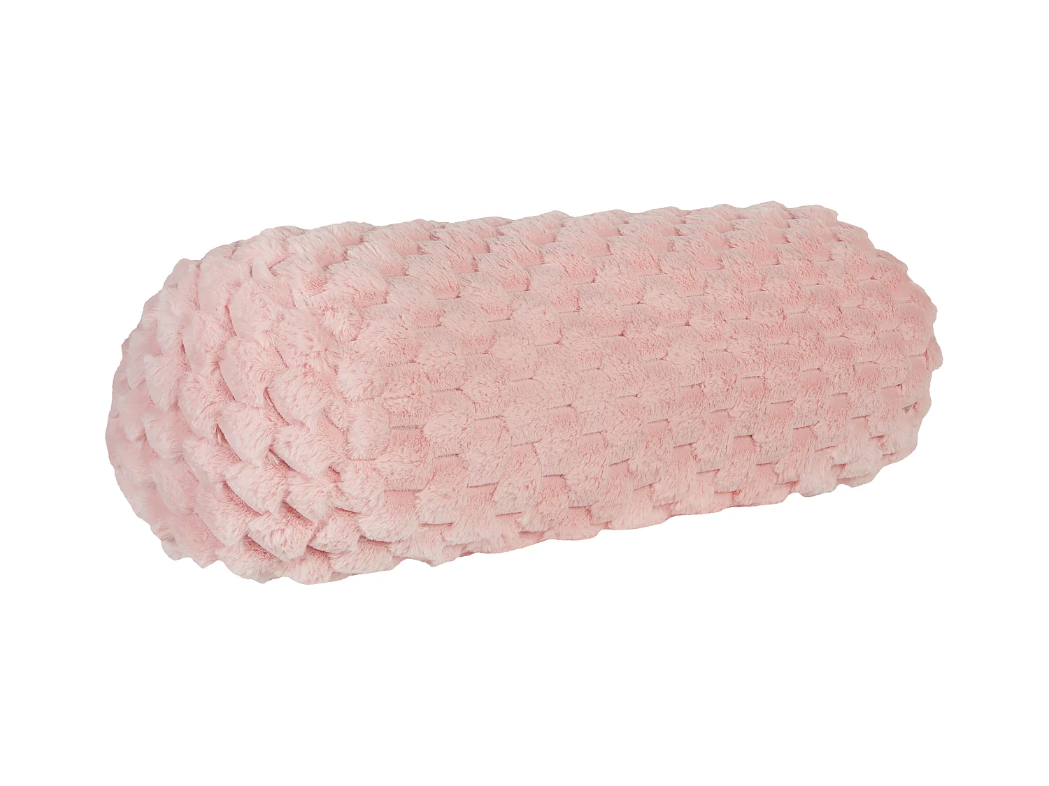 Poduszka dekoracyjna LINDEN Sztuczne futro 22 x 60 cm Różowy Jednolity