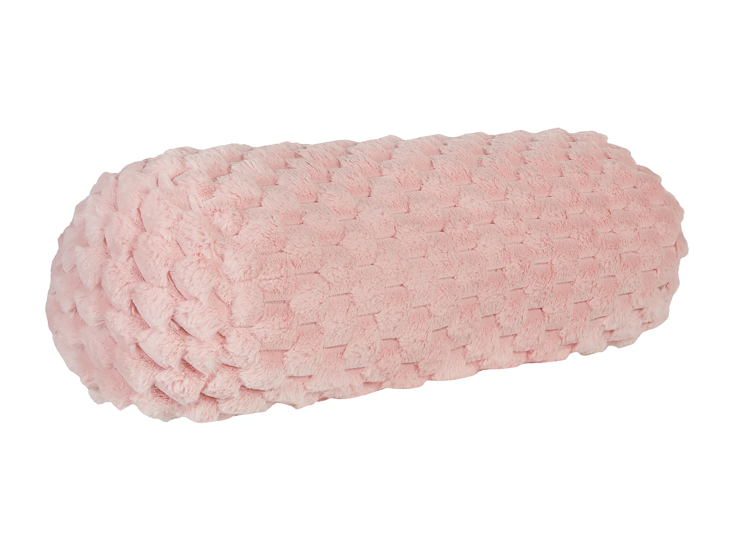 Coussin LINDEN Fourrure synthétique 22 x 60 cm Rose Unicolore