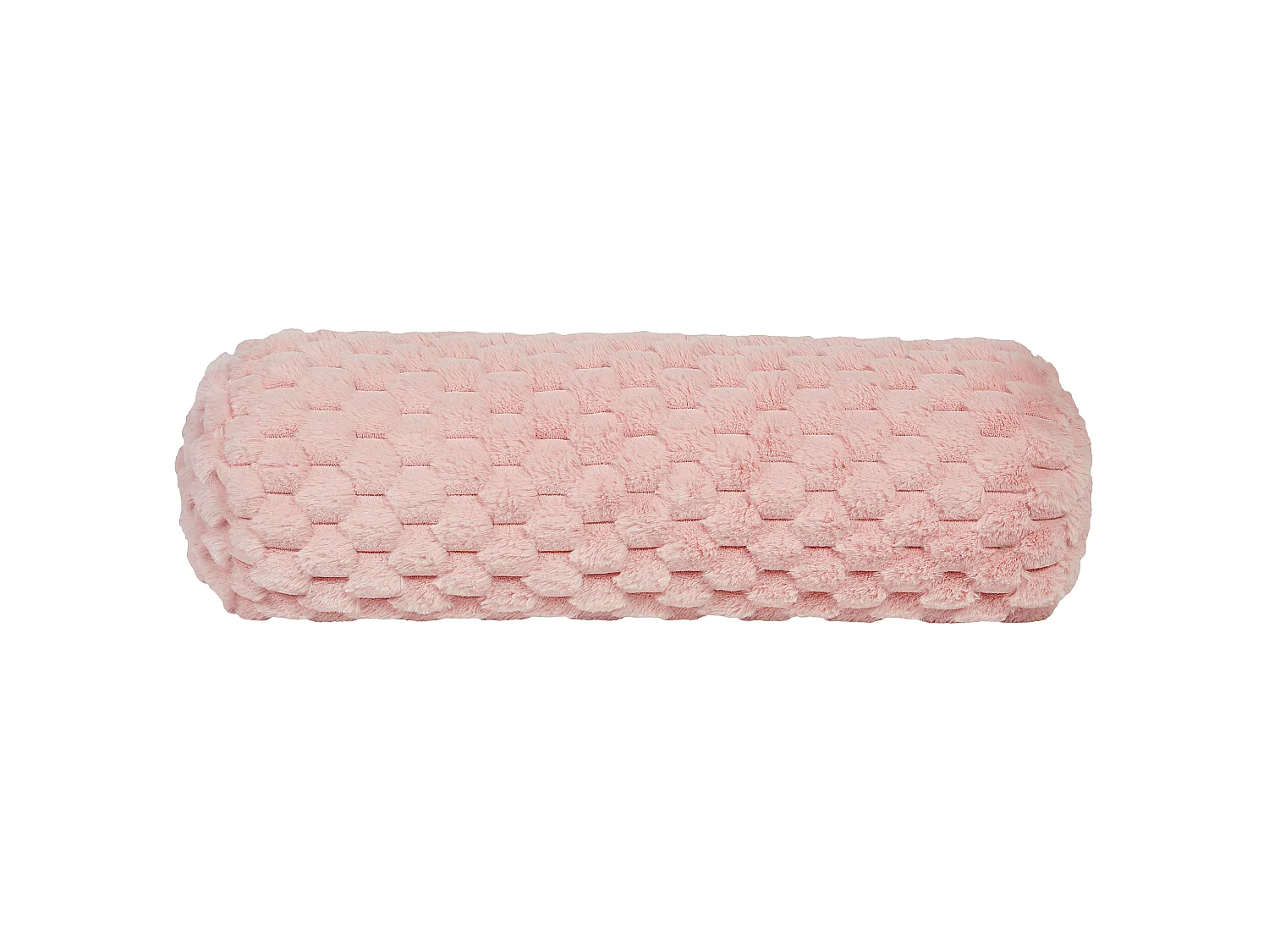 Throw Cushion LINDEN Faux Fur 22 x 60 cm Pink Solid