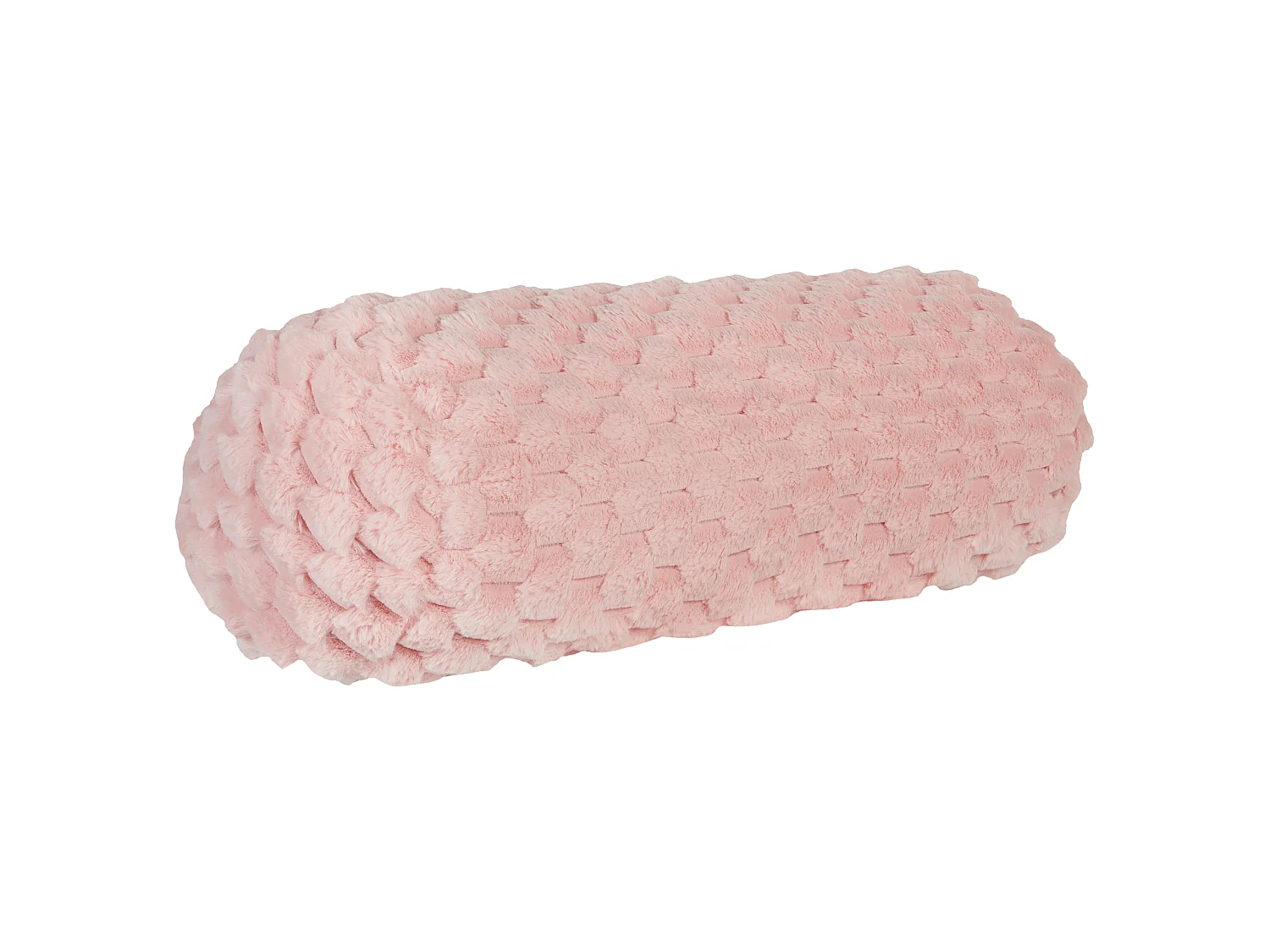 Throw Cushion LINDEN Faux Fur 22 x 60 cm Pink Solid