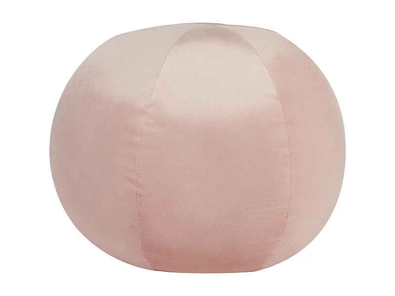 Dekokissen mit Füllung Samtstoff rosa Ballform rund ⌀ 30 cm gesteppt Salvia