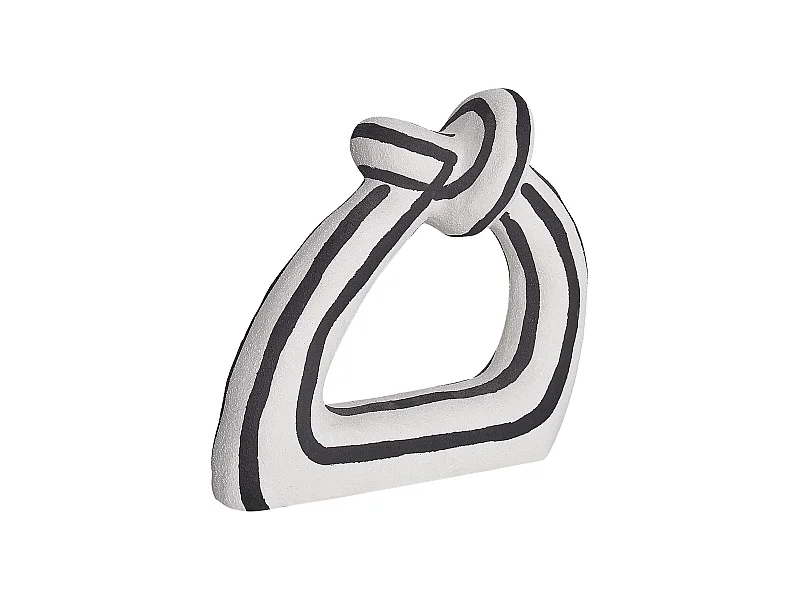 Wohnzimmer Dekofigur Steinzeug weiß-schwarz Knotenform gestreift 24 cm Zander