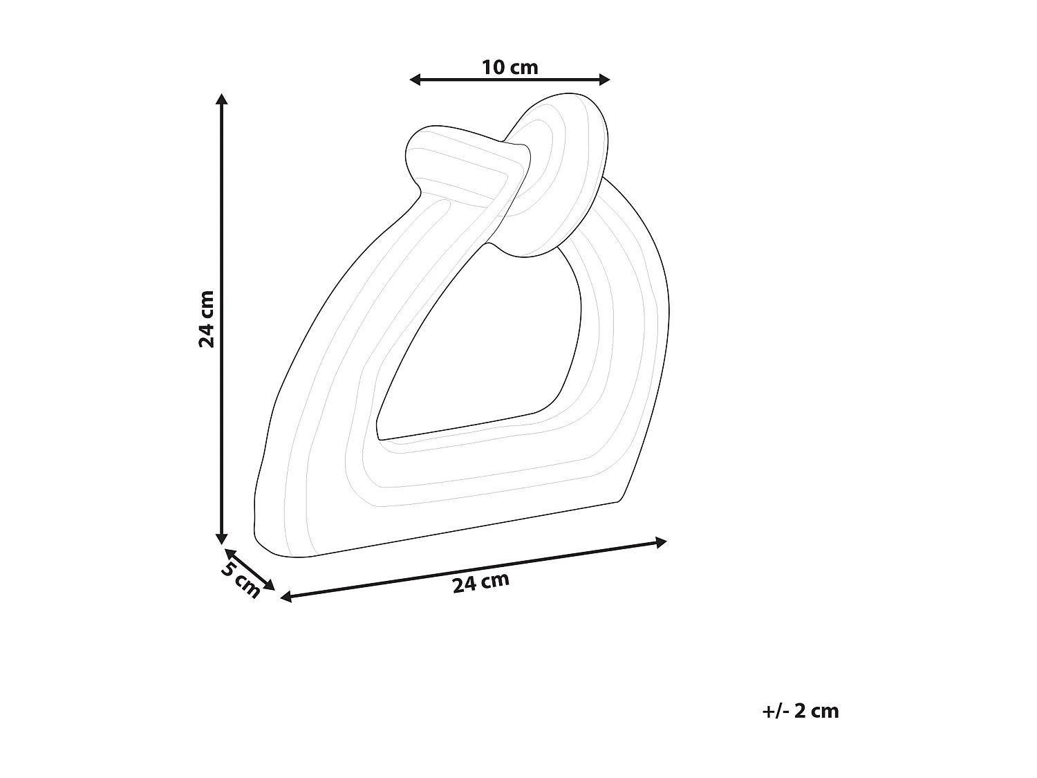 Wohnzimmer Dekofigur Steinzeug weiß-schwarz Knotenform gestreift 24 cm Zander