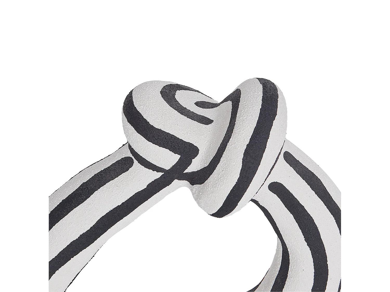 Wohnzimmer Dekofigur Steinzeug weiß-schwarz Knotenform gestreift 24 cm Zander