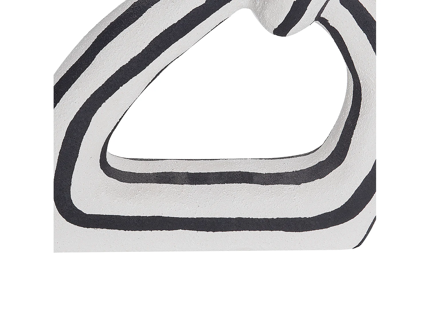 Wohnzimmer Dekofigur Steinzeug weiß-schwarz Knotenform gestreift 24 cm Zander