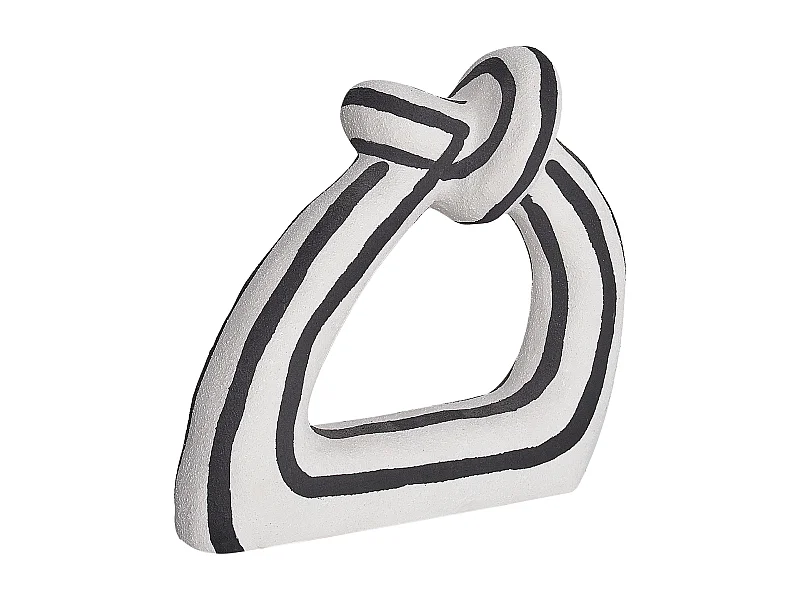 Wohnzimmer Dekofigur Steinzeug weiß-schwarz Knotenform gestreift 24 cm Zander