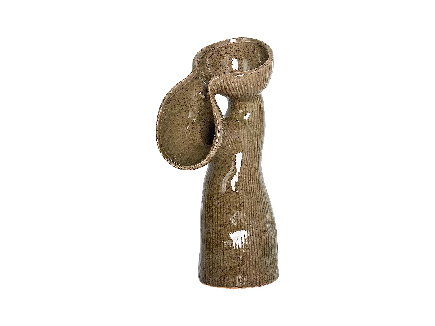 Vase à fleurs CALAMUS Grès 28 cm Vert