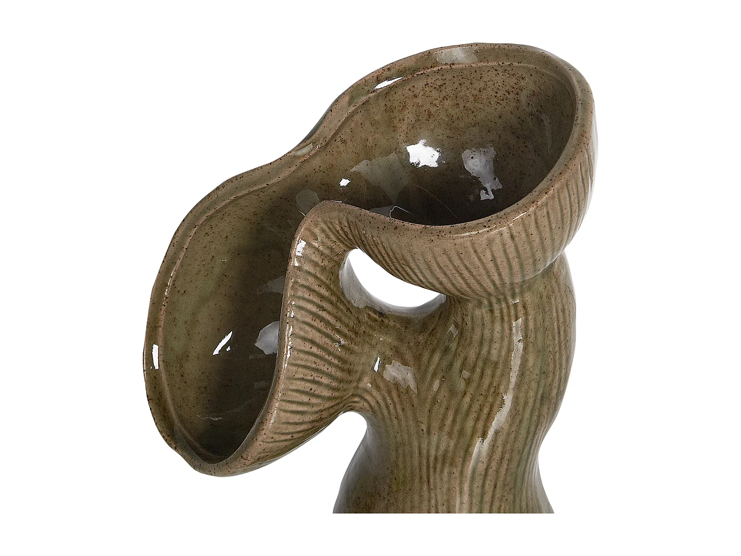 Vase à fleurs CALAMUS Grès 28 cm Vert