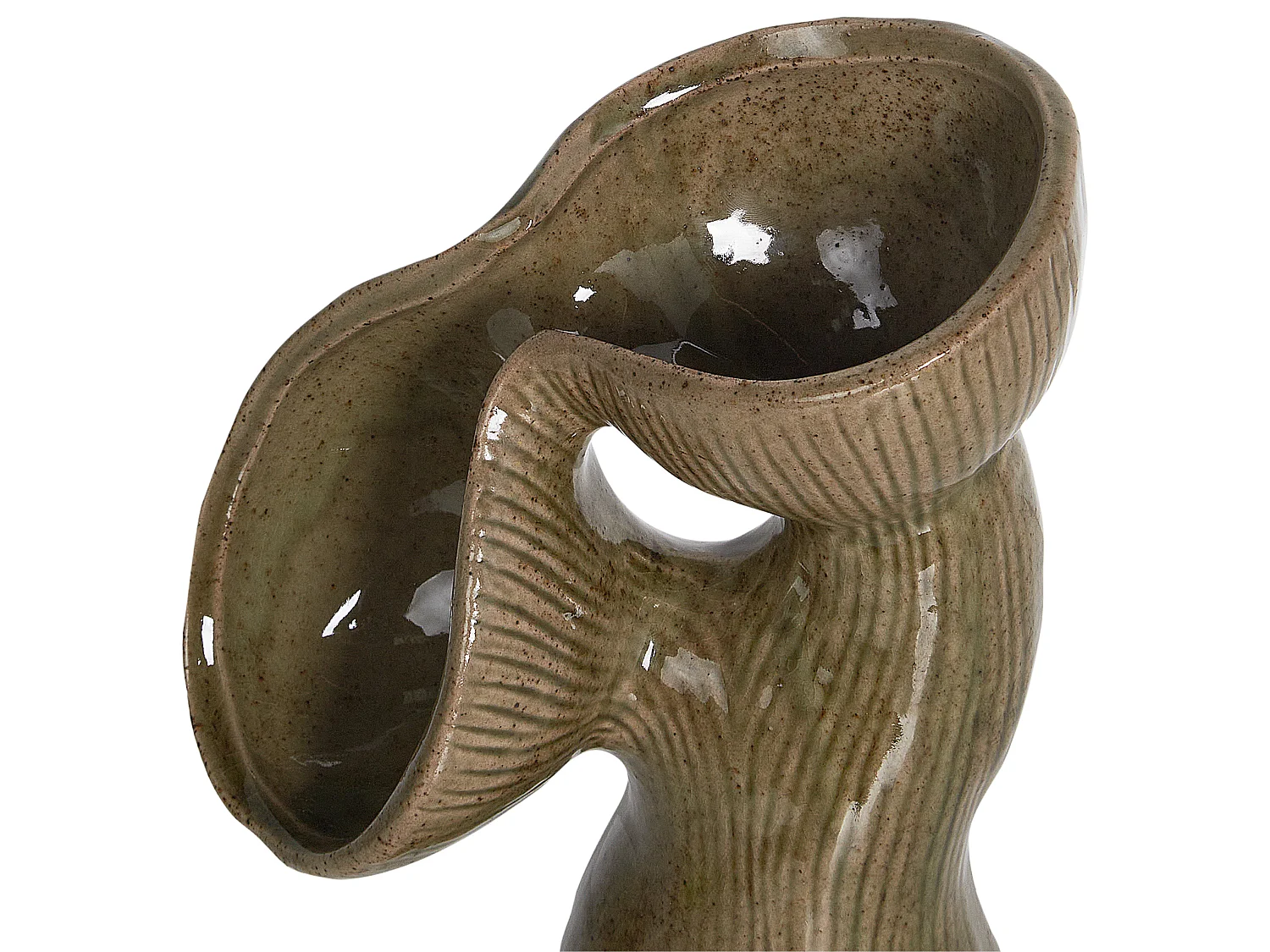 Vase à fleurs CALAMUS Grès 28 cm Vert