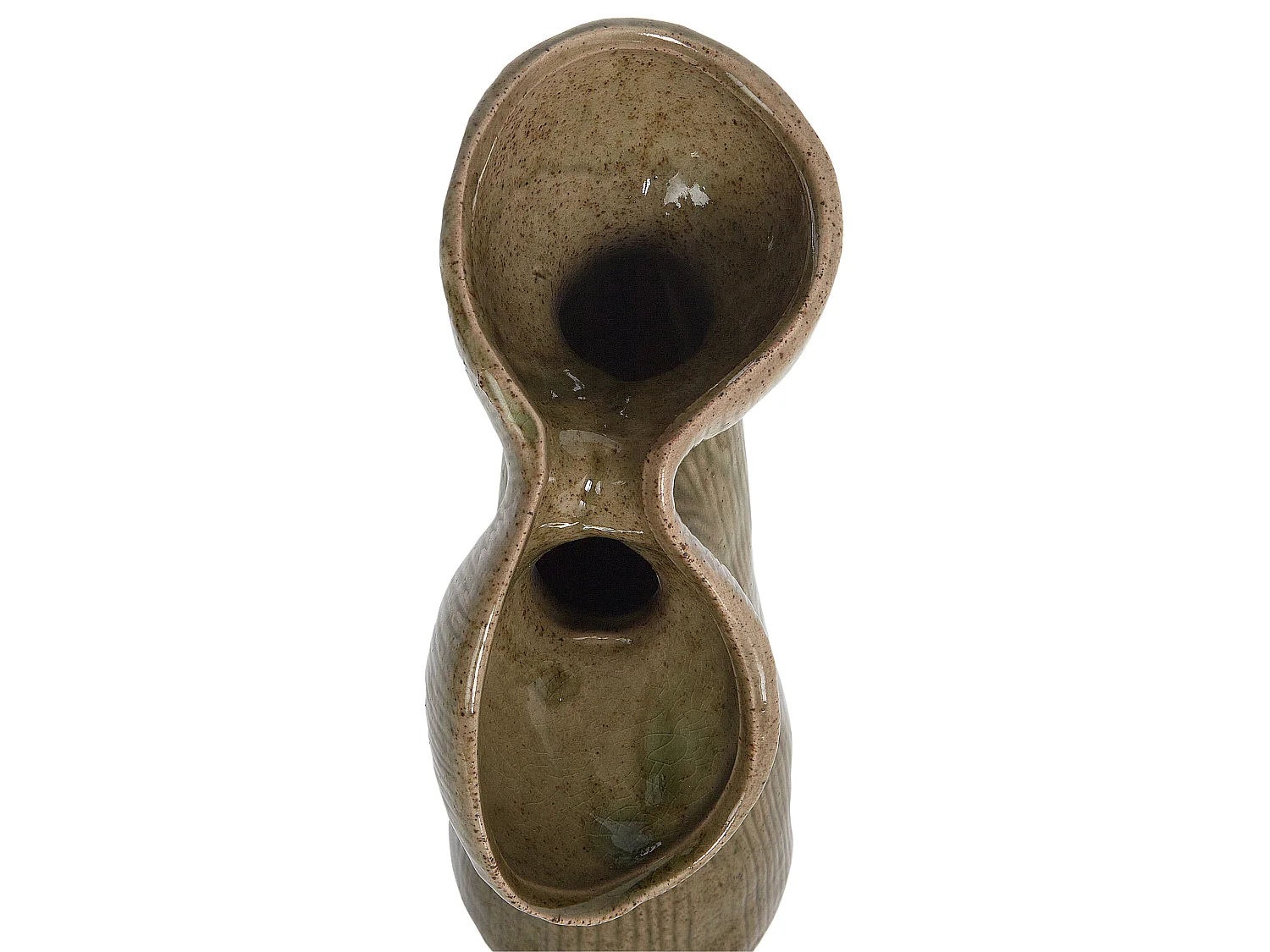Vase à fleurs CALAMUS Grès 28 cm Vert