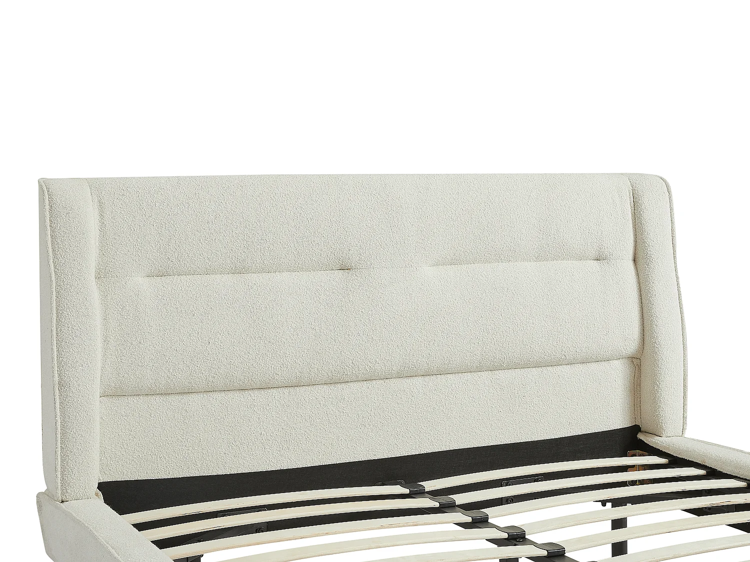 Lit 160 x 200 cm - Tissu bouclette - Beige - ISYDE