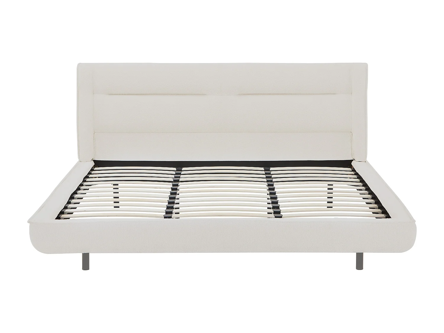 Lit 180 x 200 cm - Tissu bouclette - Beige - ISYDE