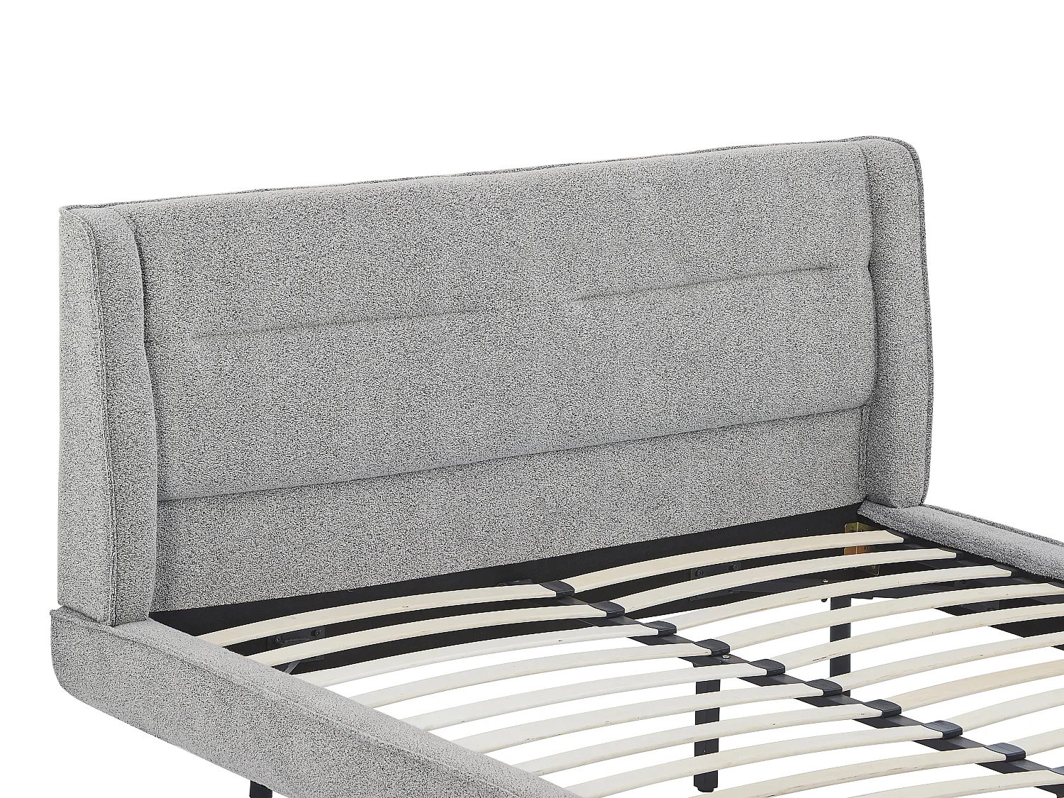 Lit 160 x 200 cm - Tissu bouclette - Gris - ISYDE