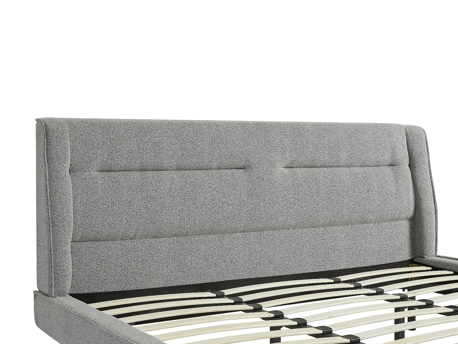 Säng 180 x 200 cm - Bouclé tyg - Grå - ISYDE