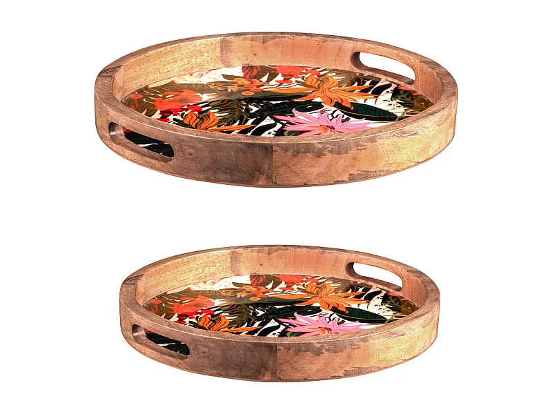 Set de 2 plateaux ronds Taiana 35 et 40 cm