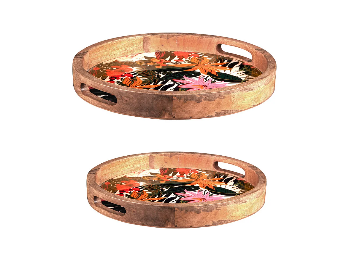 Set de 2 plateaux ronds Taiana 35 et 40 cm