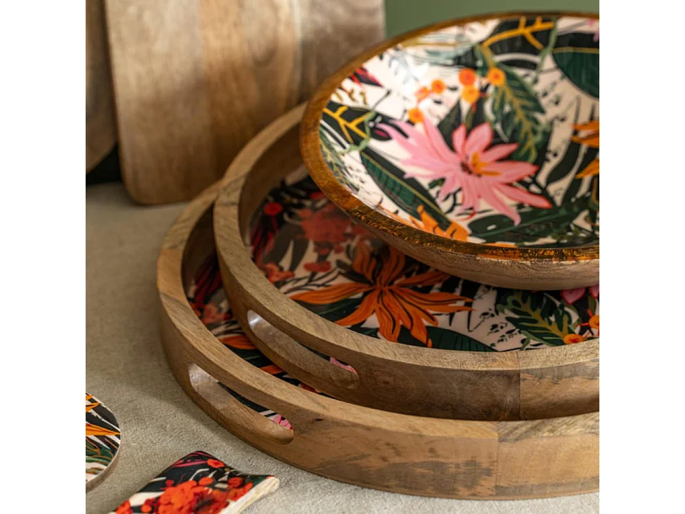 Set de 2 plateaux ronds Taiana 35 et 40 cm