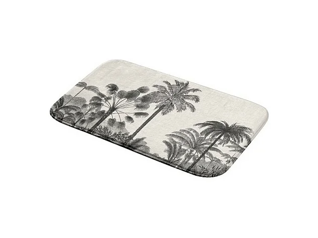 Tapis de Bain Imprimé "Cocoty" 45x75cm Noir & Blanc