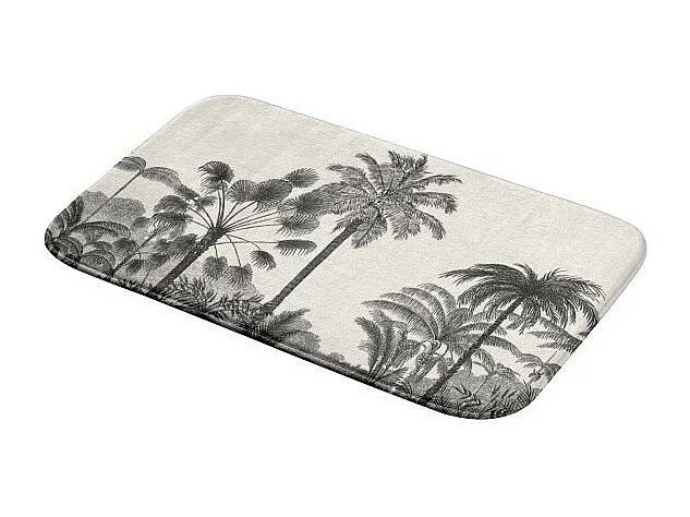 Tapis de Bain Imprimé "Cocoty" 45x75cm Noir & Blanc