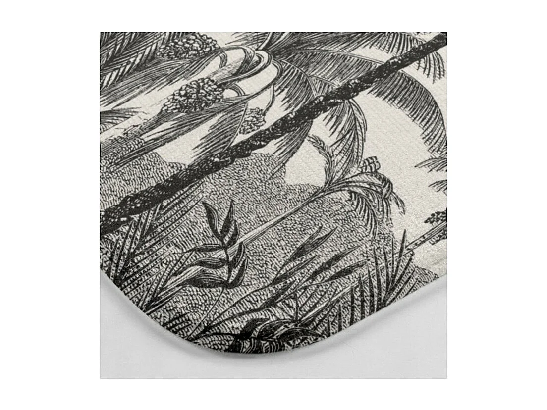 Tapis de Bain Imprimé "Cocoty" 45x75cm Noir & Blanc