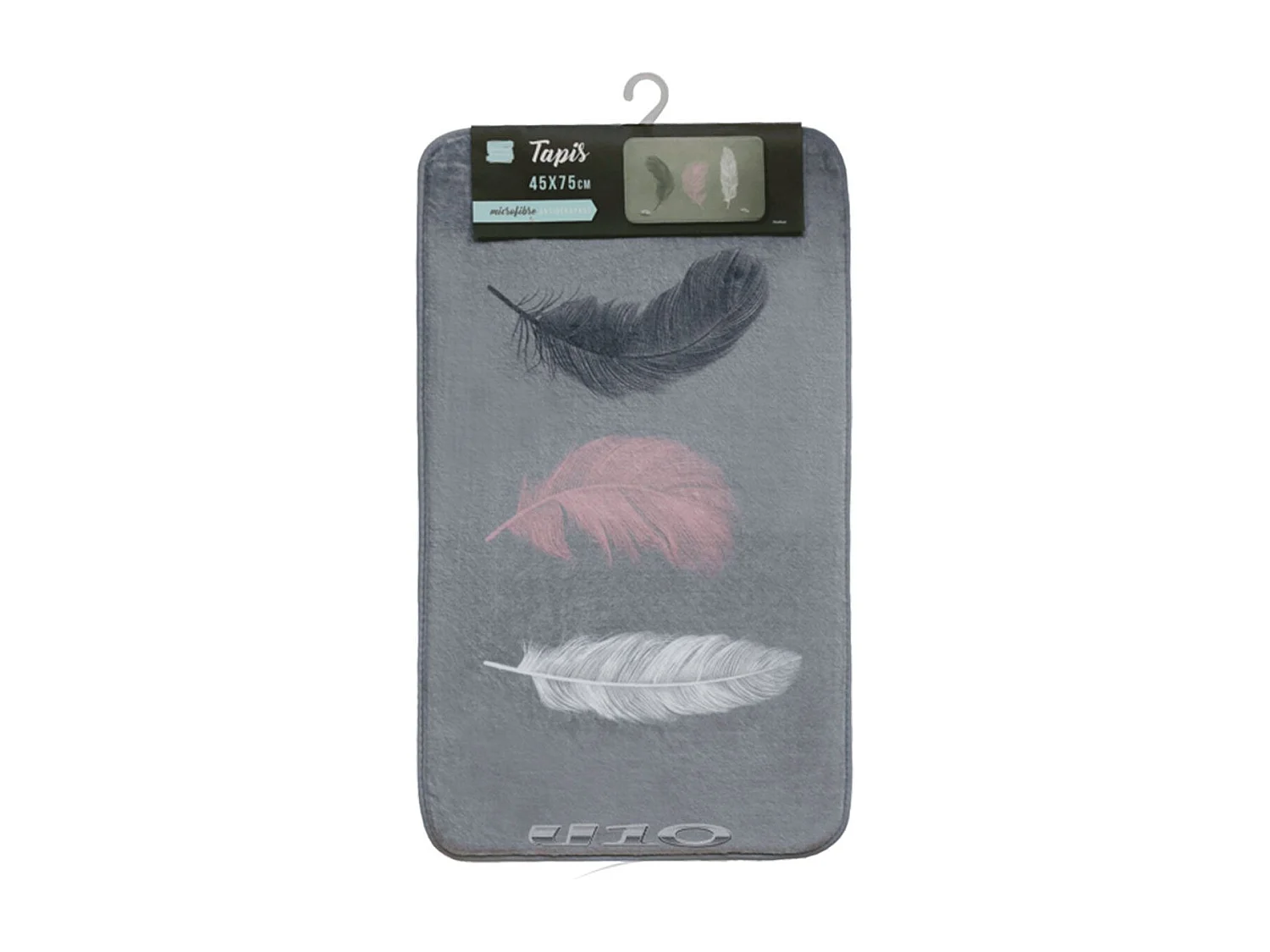 Tapis de Bain Imprimé "Penelope" 45x75cm Gris