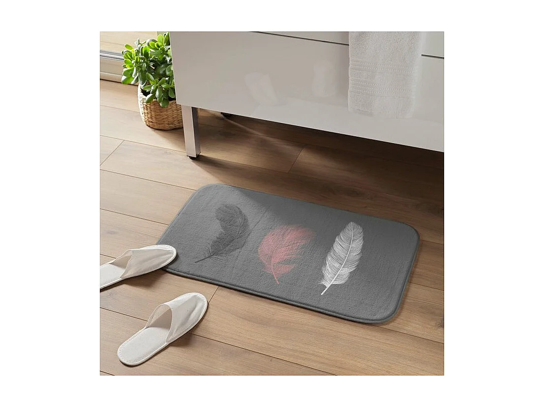 Tapis de Bain Imprimé "Penelope" 45x75cm Gris