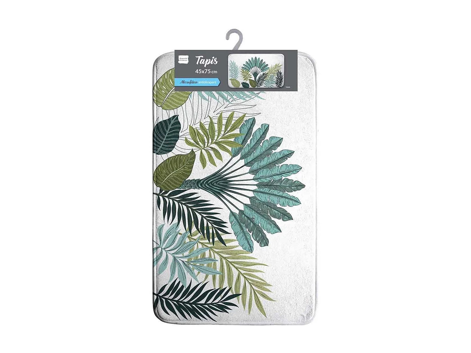 Tapis de Bain "Panazio" 45x75cm Vert & Blanc