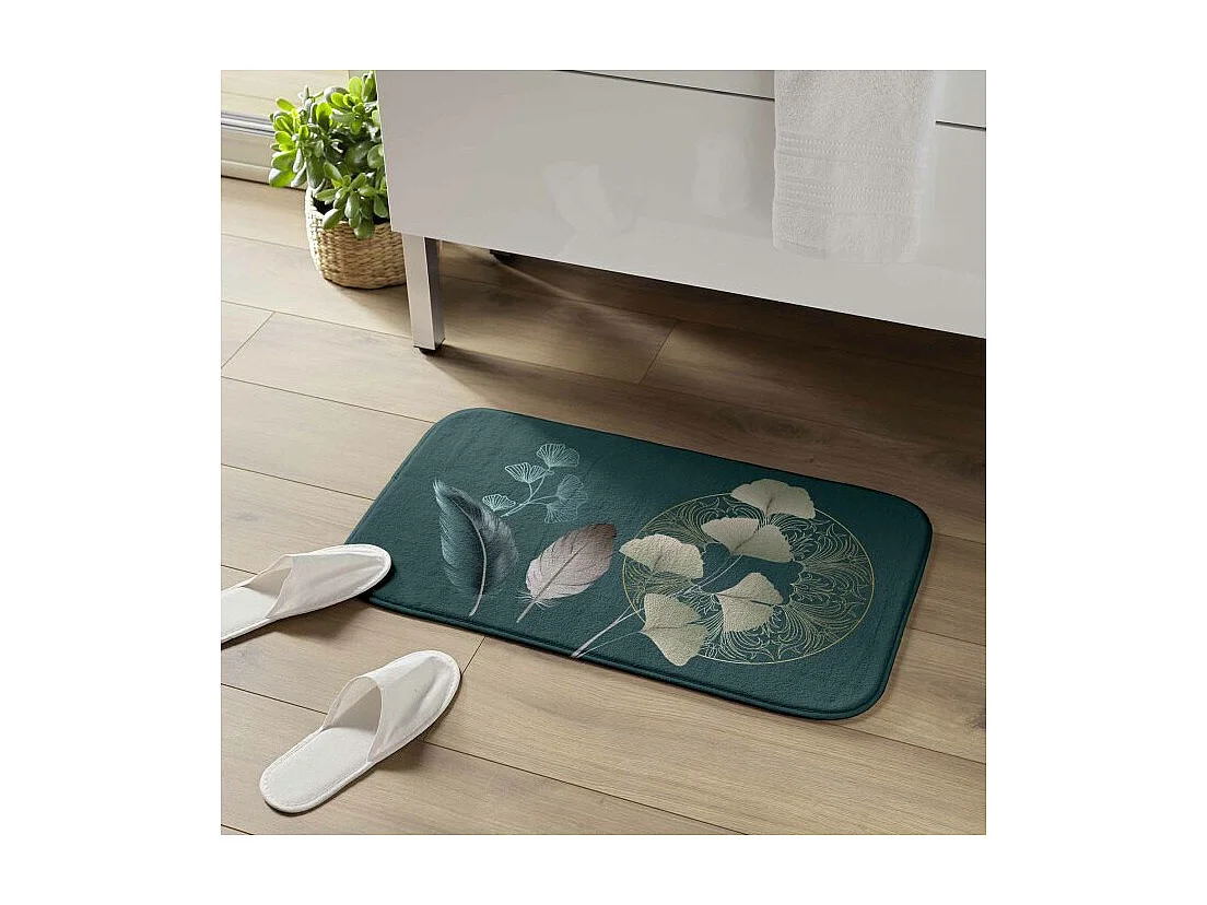 Tapis de Bain Microfibre "Ginkoblue" 45x75cm Vert