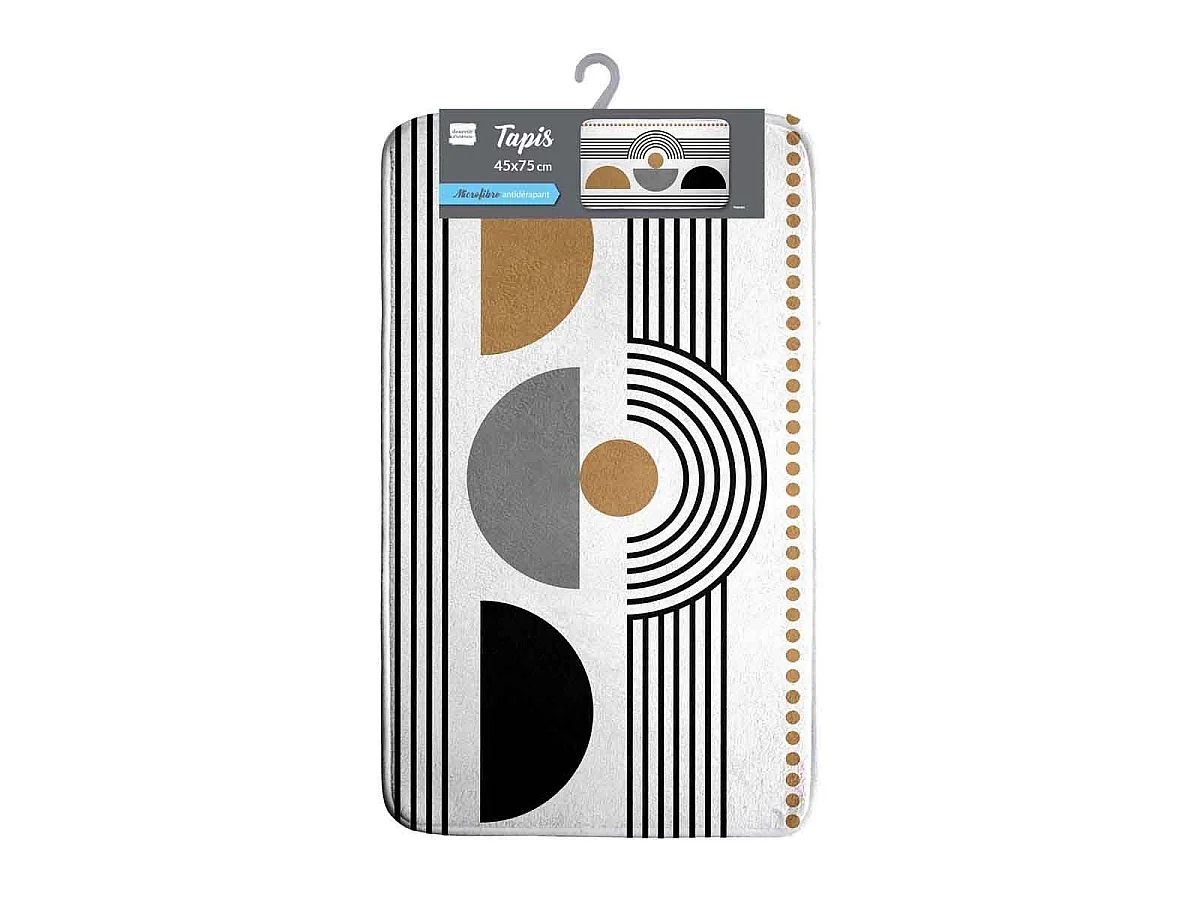Tapis de Bain Imprimé "Memphis" 45x75cm Blanc