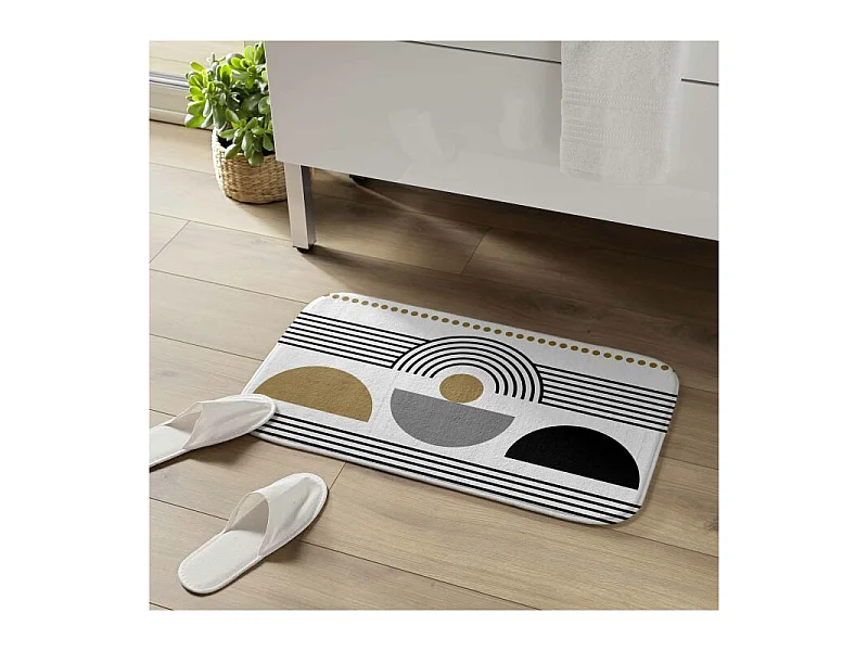 Tapis de Bain Imprimé "Memphis" 45x75cm Blanc