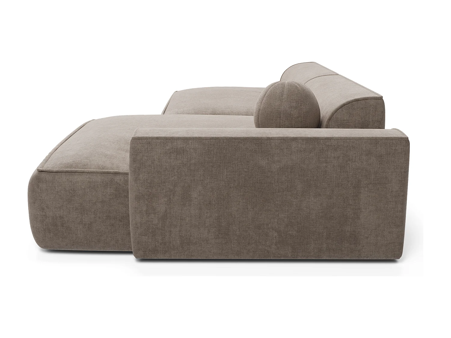 Canapé angle droit velours taupe 260cm  ANIA