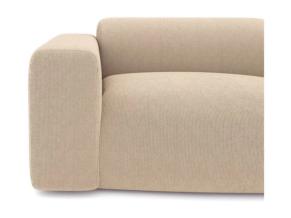 Canapé 4 places velours côtelé beige 240cm MYRA