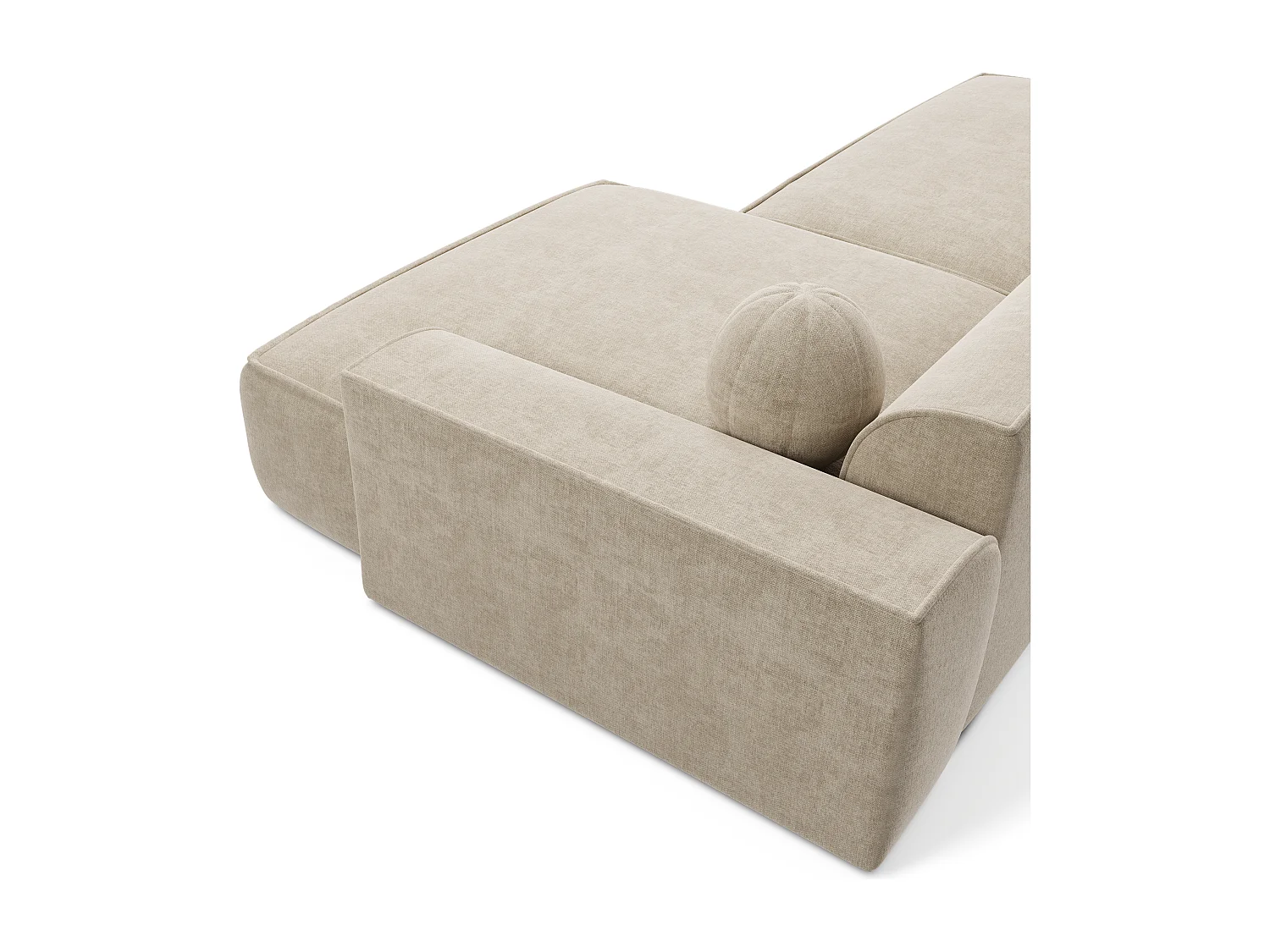 Canapé angle droit velours crème 260cm  ANIA