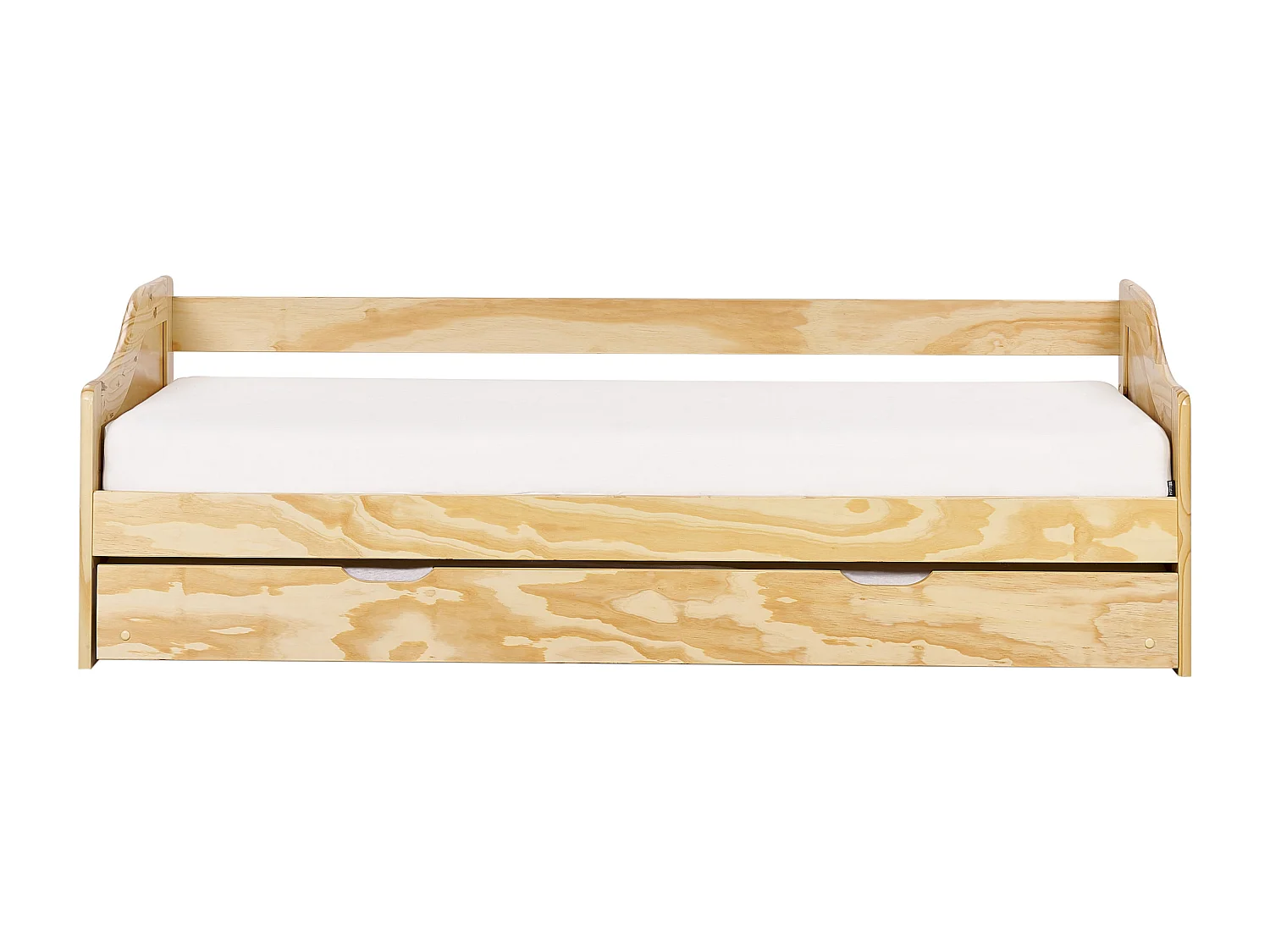 Onderschuifbed Dennenhout LUNERAY 90 x 200 cm Lichtbruin