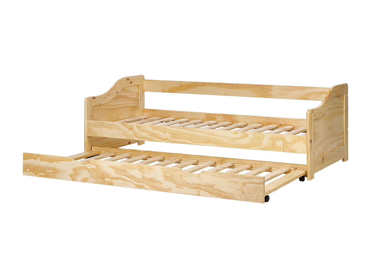 Onderschuifbed Dennenhout LUNERAY 90 x 200 cm Lichtbruin