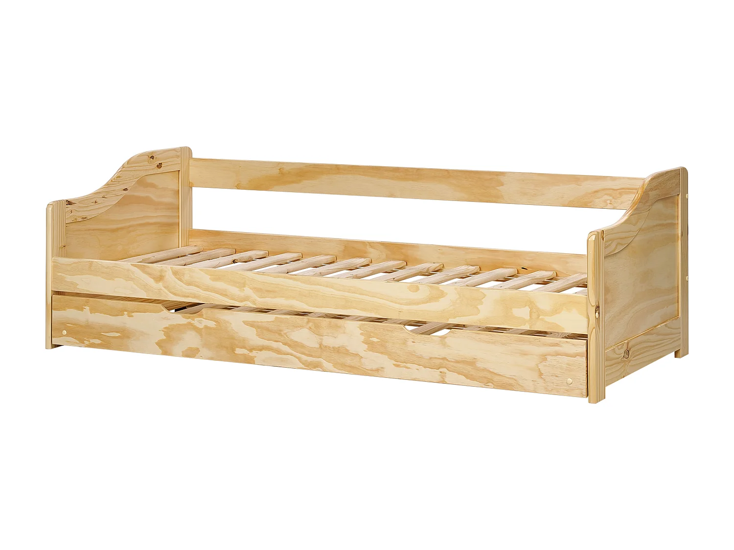 Lit gigogne Bois de pin LUNERAY 90 x 200 cm Marron clair