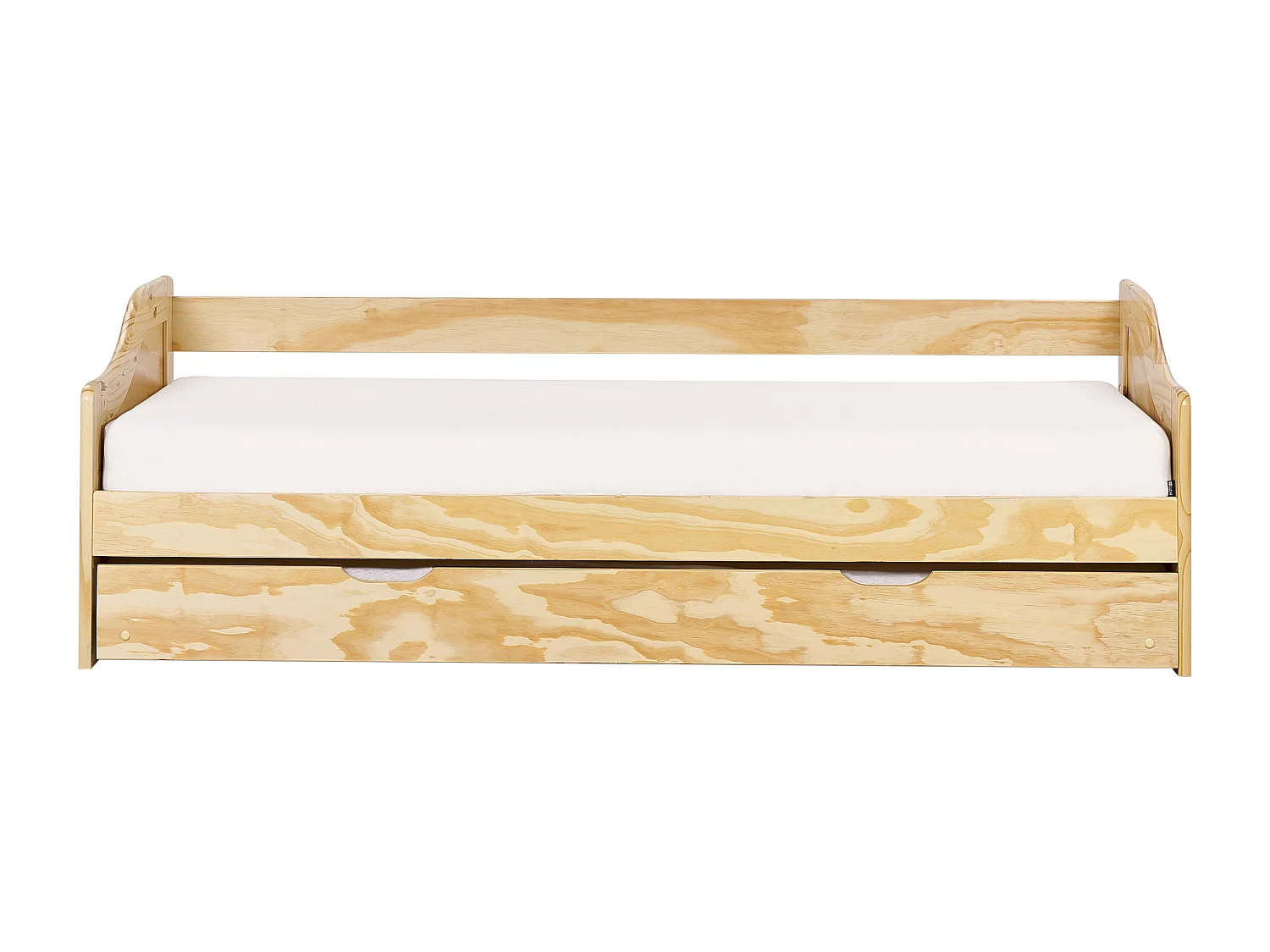 Onderschuifbed Dennenhout LUNERAY 90 x 200 cm Lichtbruin