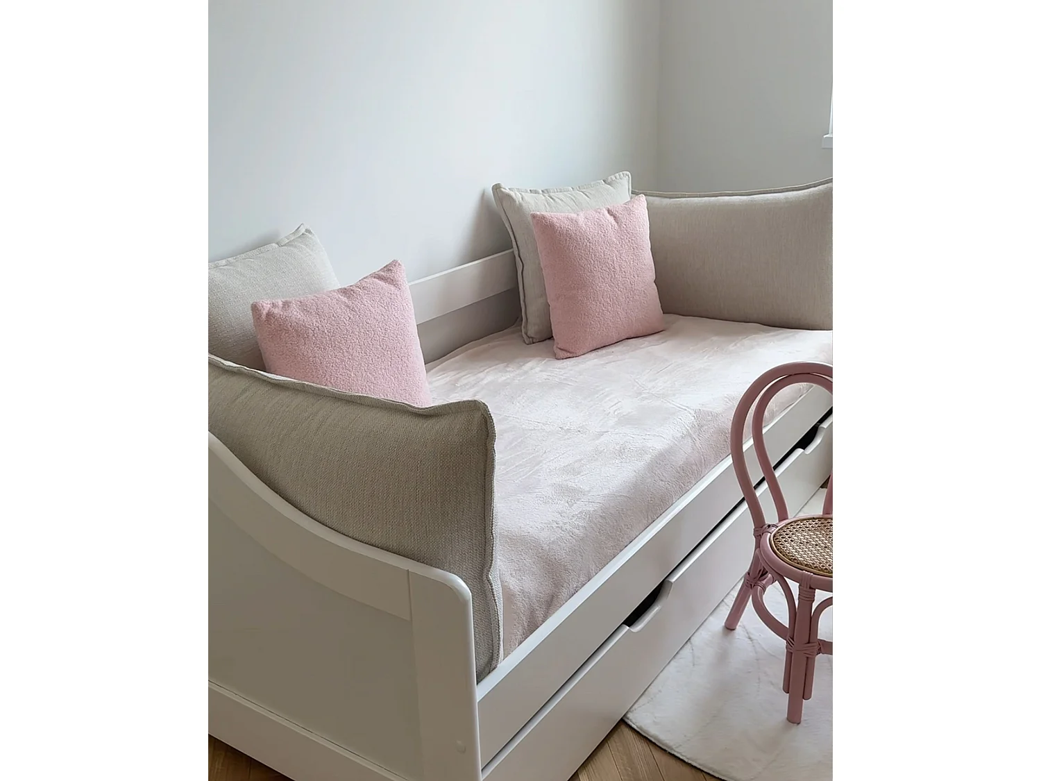 Lit gigogne Bois de pin LUNERAY 90 x 200 cm Blanc