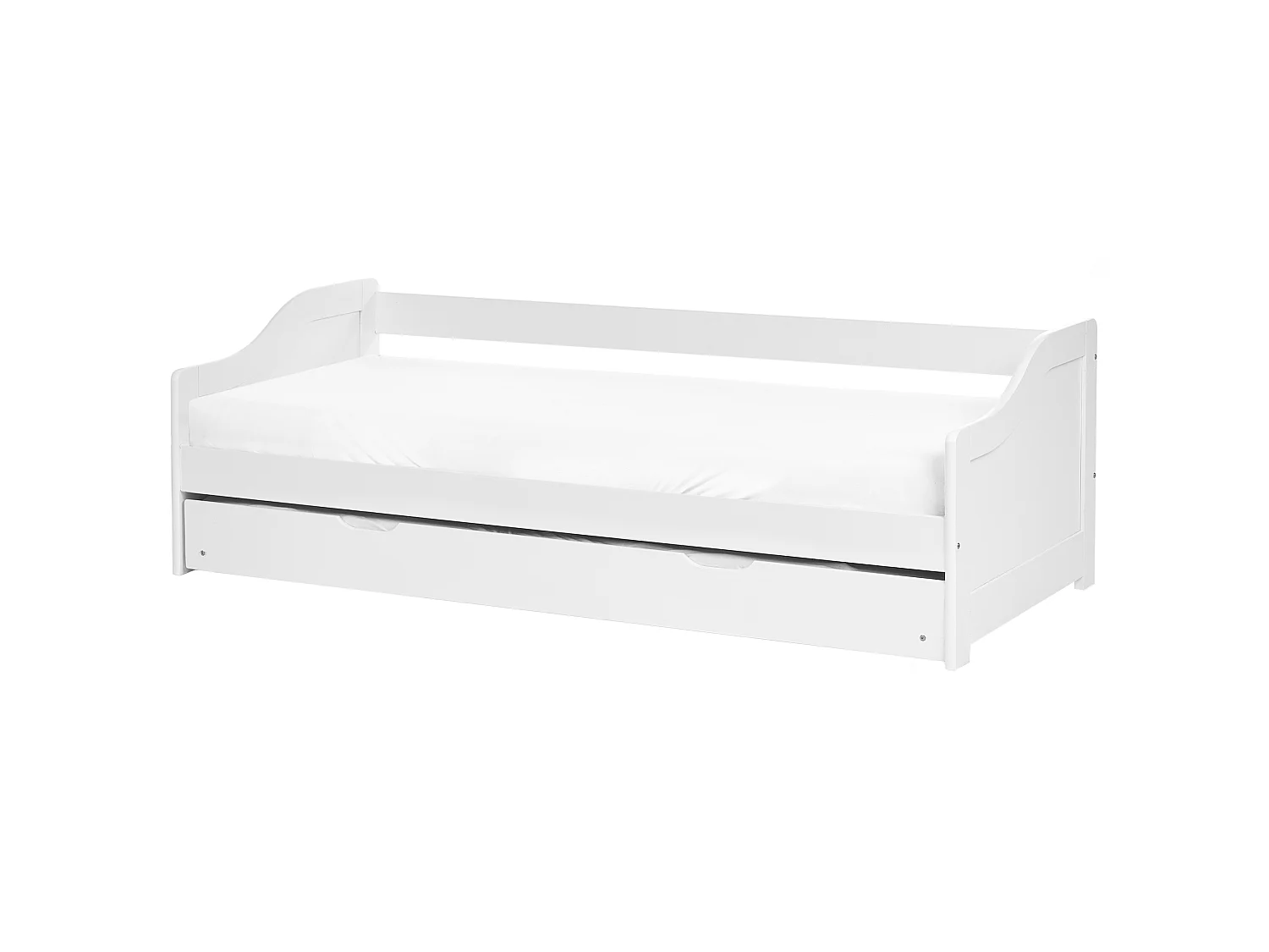 Trundle Bed Pine Wood LUNERAY 90 x 200 cm (EU Single) White