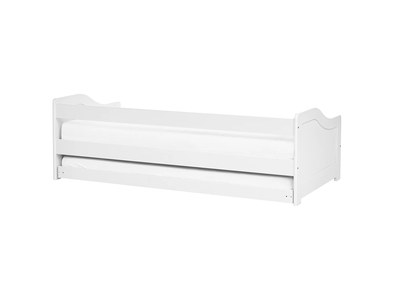 Trundle Bed Pine Wood LUNERAY 90 x 200 cm (EU Single) White