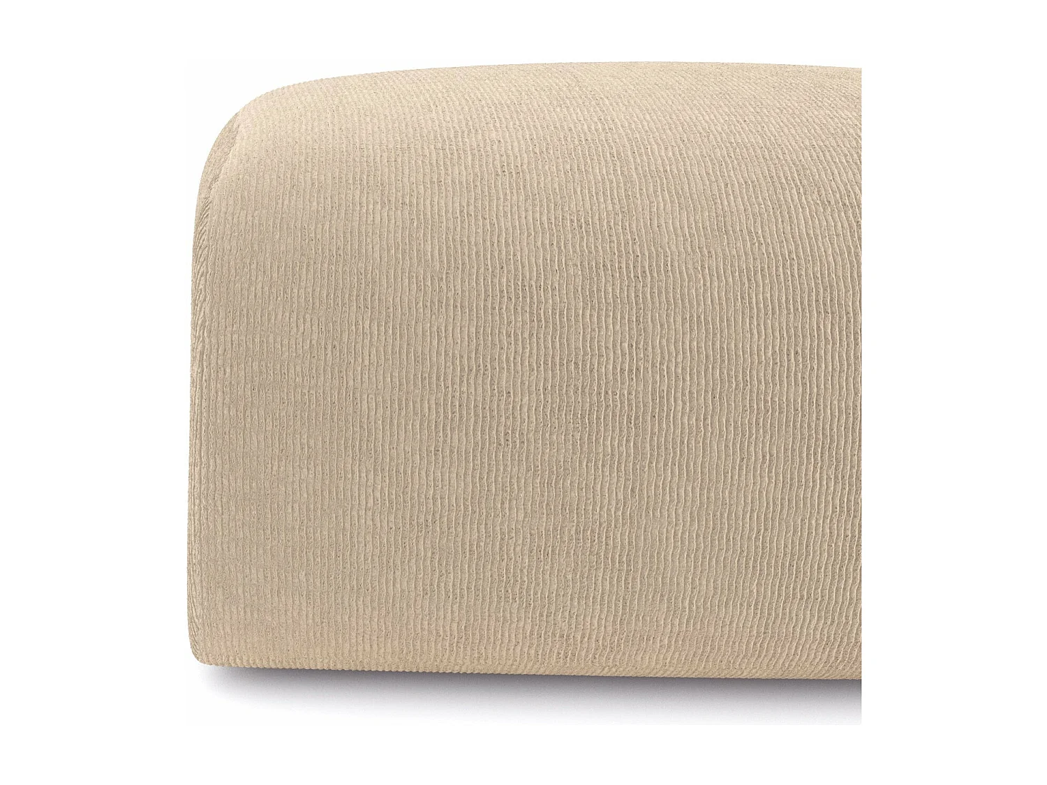 Pouf velours côtelé beige MYRA