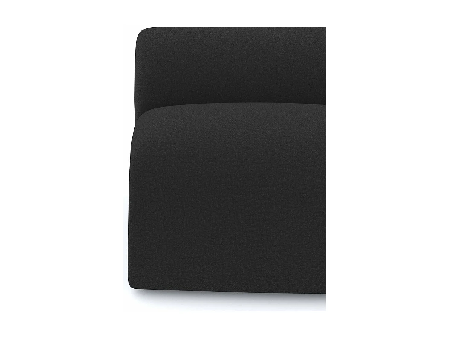 Fauteuil de salon sans accoudoirs en bouclette anthracite foncé MYRA