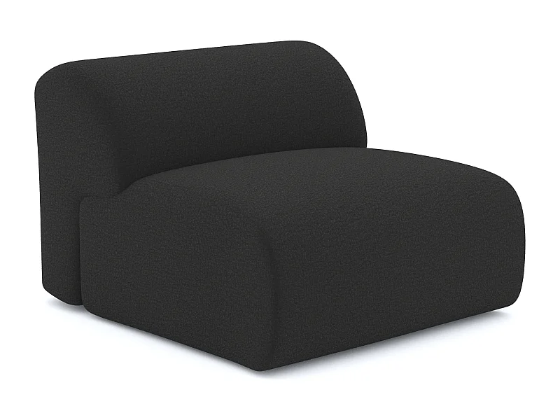 Fauteuil de salon sans accoudoirs en bouclette anthracite foncé MYRA