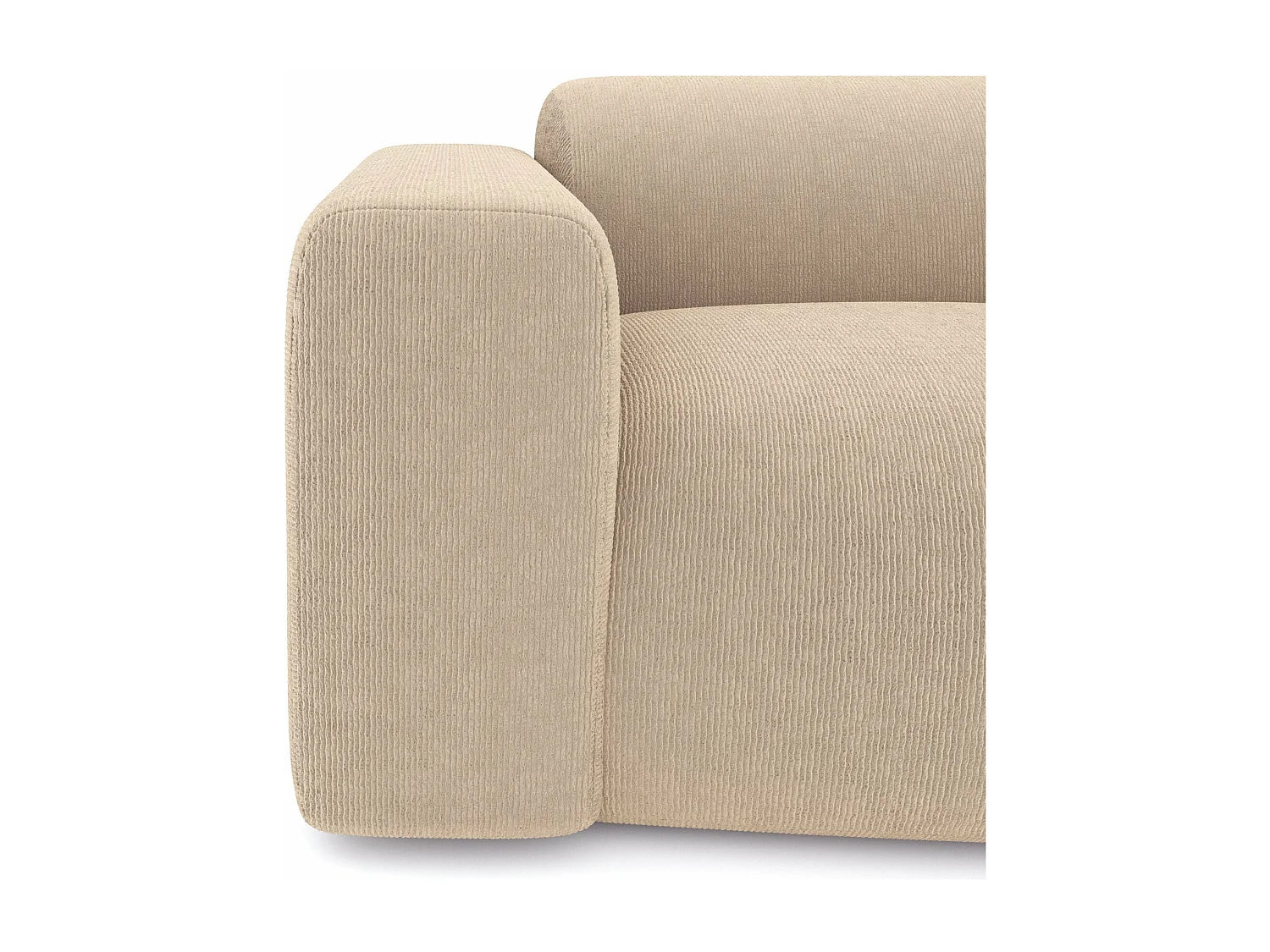 Fauteuil de salon velours côtelé beige MYRA