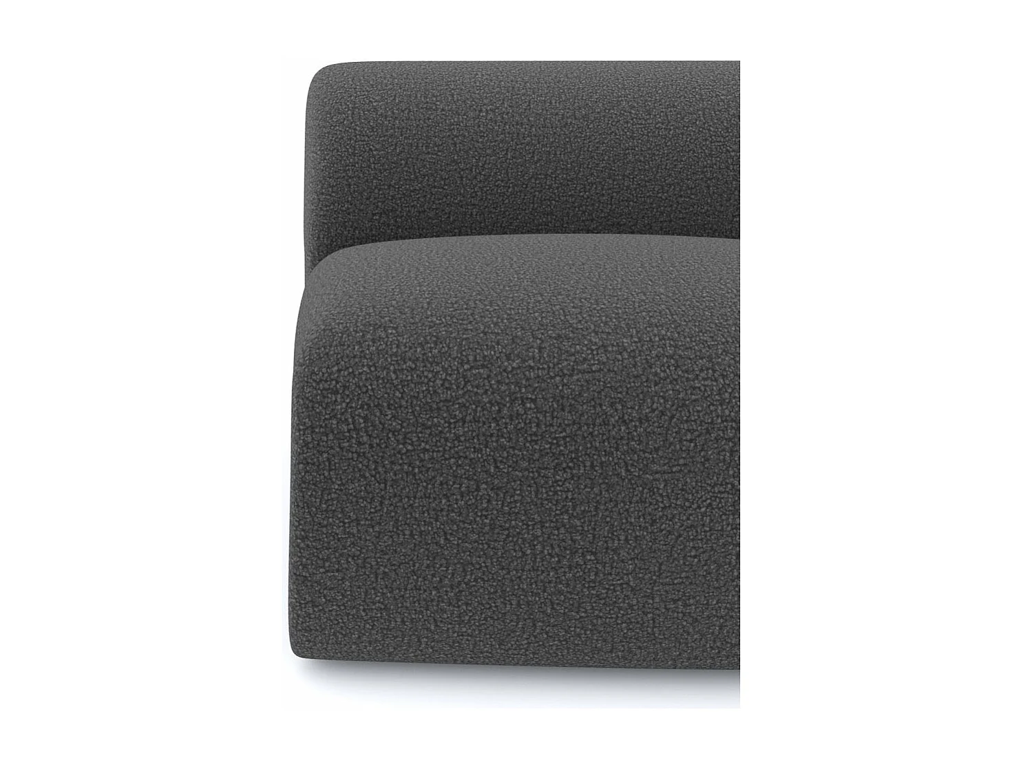 Fauteuil de salon sans accoudoirs en bouclette gris graphite MYRA