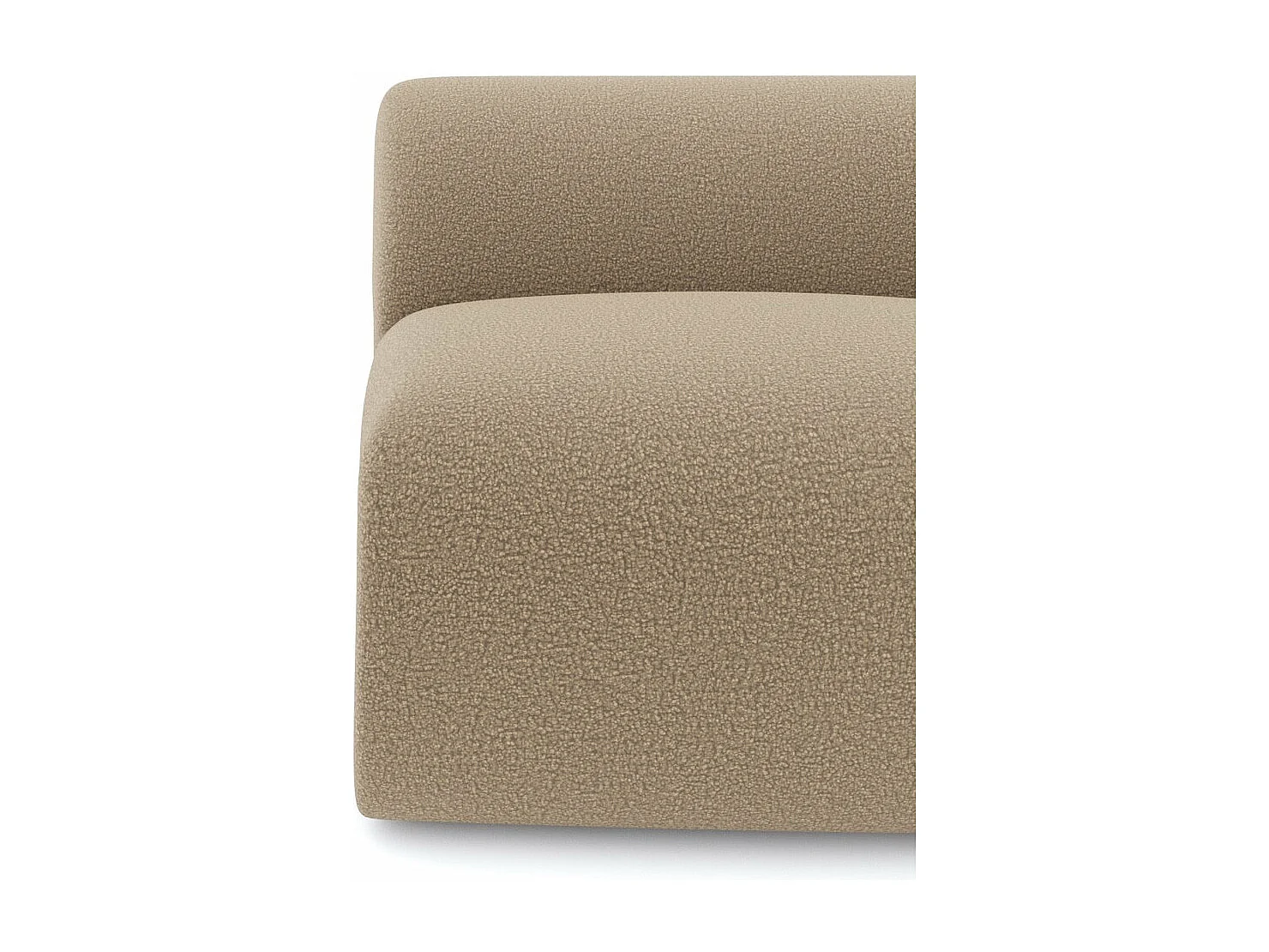 Fauteuil de salon sans accoudoirs en bouclette taupe MYRA