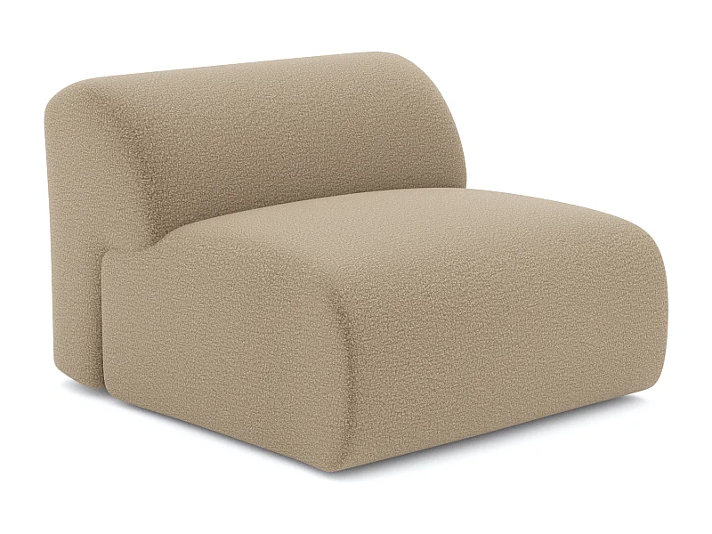 Fauteuil de salon sans accoudoirs en bouclette taupe MYRA