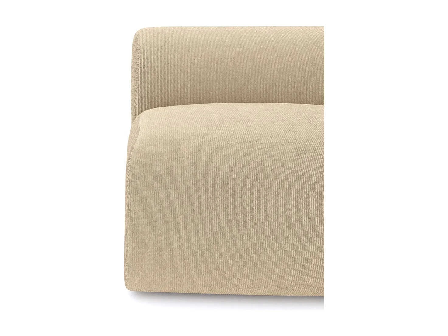 Fauteuil de salon sans accoudoirs velours côtelé beige MYRA