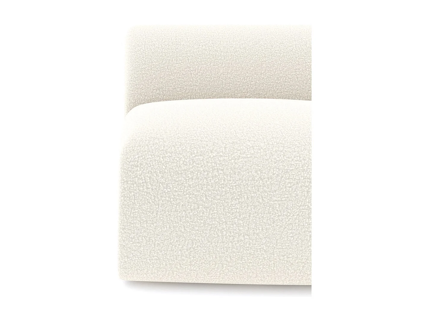 Fauteuil de salon sans accoudoirs en bouclette crème MYRA